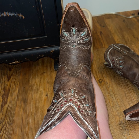 Tony Lama Womens Chocolate Rancho Western Boots - Picture 3 of 6